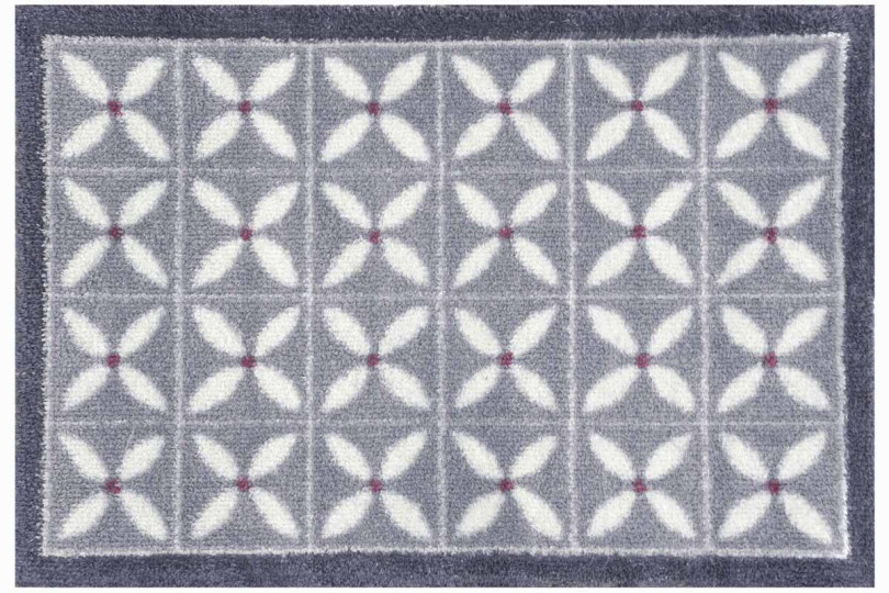 Droogloopmat Flower Fields Grey